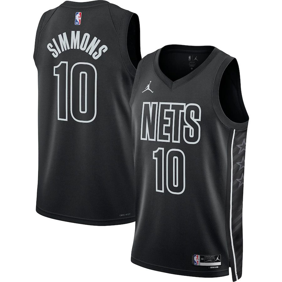 Men Brooklyn Nets #10 Ben Simmons Jordan Brand Black 2022-23 Statement Edition Swingman NBA Jersey->charlotte hornets->NBA Jersey